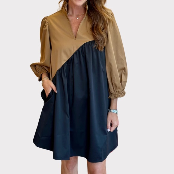 CROSBY by Mollie Burch Story Mini Dress Cappuccino Black XL NWOT - Picture 8 of 14